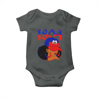 Haiti 1804 Curly Afro Queen Hoop Earrings Style Graphic Baby Onesie Haitian Heritage Pride