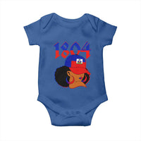 Haiti 1804 Curly Afro Queen Hoop Earrings Style Graphic Baby Onesie Haitian Heritage Pride