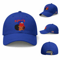 Haiti 1804 Curly Afro Queen Hoop Earrings Style Graphic Baseball Cap Haitian Heritage Pride