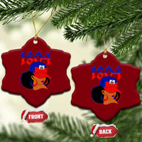 Haiti 1804 Curly Afro Queen Hoop Earrings Style Graphic Ceramic Ornament Haitian Heritage Pride
