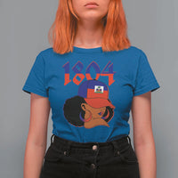 Haiti 1804 Curly Afro Queen Hoop Earrings Style Graphic T Shirt For Women Haitian Heritage Pride