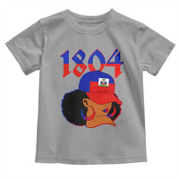 Haiti 1804 Curly Afro Queen Hoop Earrings Style Graphic Toddler T Shirt Haitian Heritage Pride