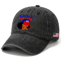 Haiti 1804 Curly Afro Queen Hoop Earrings Style Graphic Washed Cotton Baseball Cap Haitian Heritage Pride
