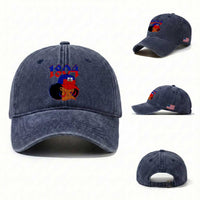Haiti 1804 Curly Afro Queen Hoop Earrings Style Graphic Washed Cotton Baseball Cap Haitian Heritage Pride