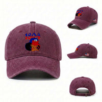 Haiti 1804 Curly Afro Queen Hoop Earrings Style Graphic Washed Cotton Baseball Cap Haitian Heritage Pride