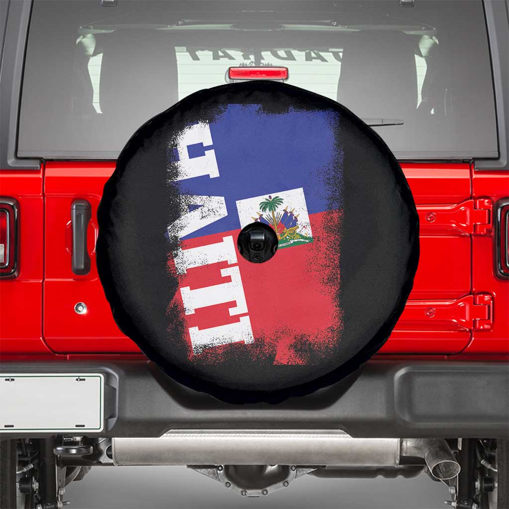 Haiti Flag Distressed Flag Graphic Spare Tire Cover Haitian Heritage Pride