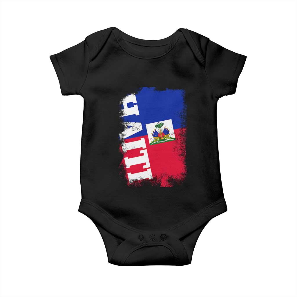 Haiti Flag Distressed Flag Graphic Baby Onesie Haitian Heritage Pride