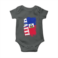 Haiti Flag Distressed Flag Graphic Baby Onesie Haitian Heritage Pride