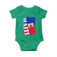 Haiti Flag Distressed Flag Graphic Baby Onesie Haitian Heritage Pride