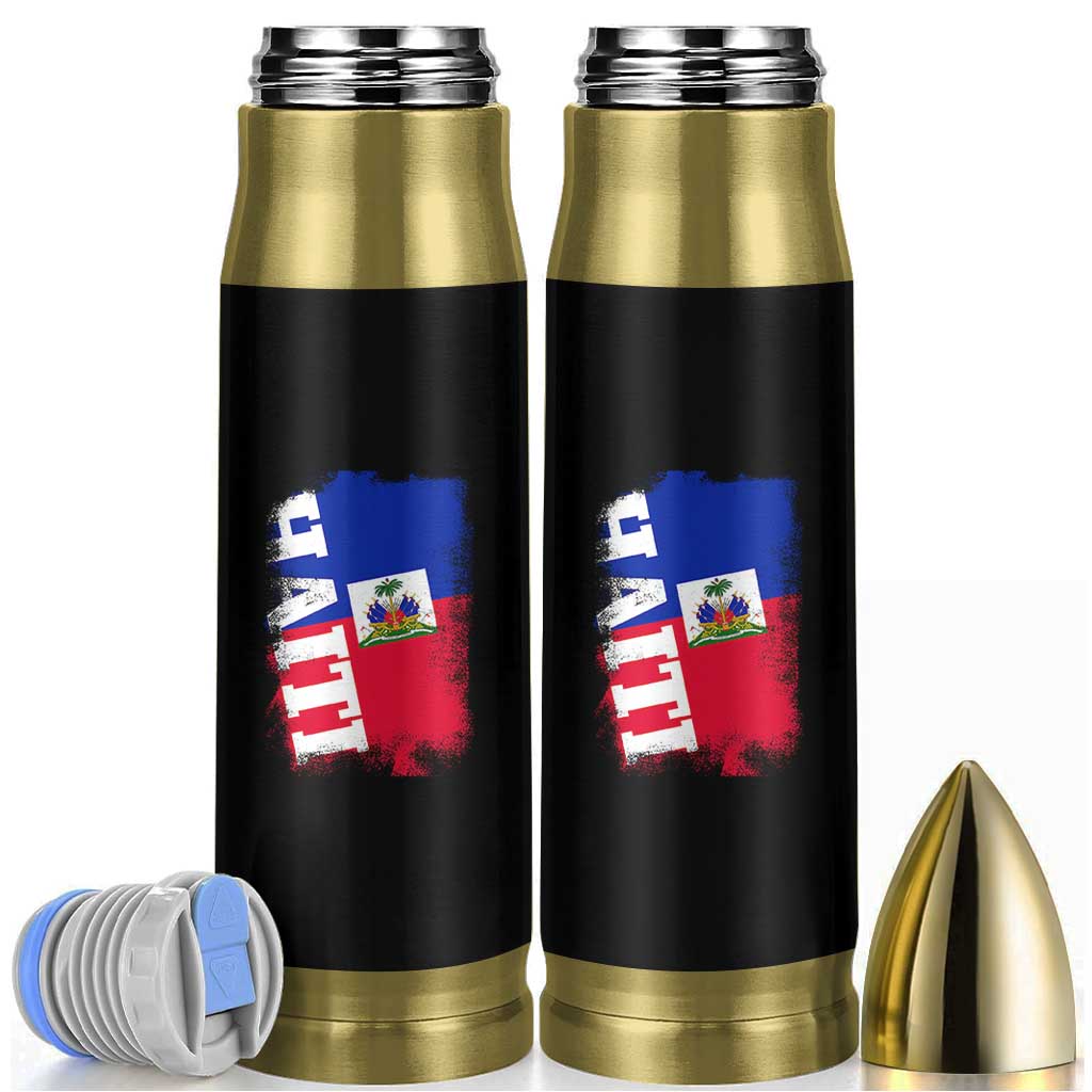 Haiti Flag Distressed Flag Graphic Bullet Tumbler Haitian Heritage Pride