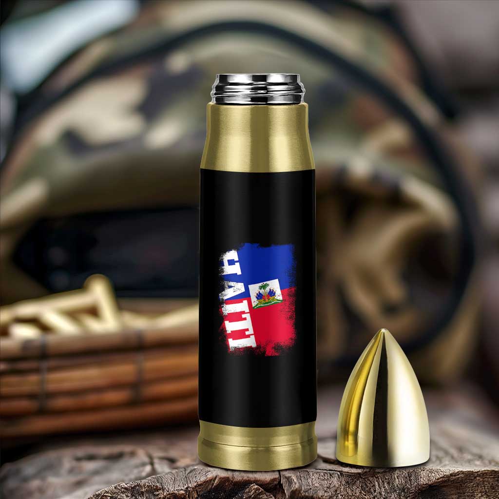 Haiti Flag Distressed Flag Graphic Bullet Tumbler Haitian Heritage Pride
