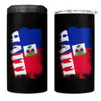 Haiti Flag Distressed Flag Graphic 4 in 1 Can Cooler Tumbler Haitian Heritage Pride