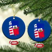 Haiti Flag Distressed Flag Graphic Ceramic Ornament Haitian Heritage Pride