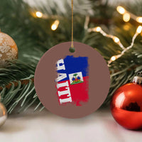 Haiti Flag Distressed Flag Graphic Ceramic Ornament Haitian Heritage Pride