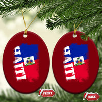 Haiti Flag Distressed Flag Graphic Ceramic Ornament Haitian Heritage Pride
