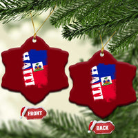 Haiti Flag Distressed Flag Graphic Ceramic Ornament Haitian Heritage Pride