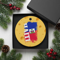 Haiti Flag Distressed Flag Graphic Ceramic Ornament Haitian Heritage Pride