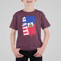 Haiti Flag Distressed Flag Graphic T Shirt For Kid Haitian Heritage Pride