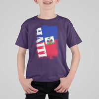 Haiti Flag Distressed Flag Graphic T Shirt For Kid Haitian Heritage Pride