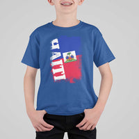 Haiti Flag Distressed Flag Graphic T Shirt For Kid Haitian Heritage Pride