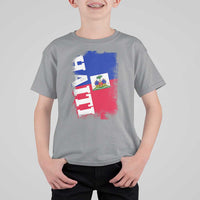 Haiti Flag Distressed Flag Graphic T Shirt For Kid Haitian Heritage Pride