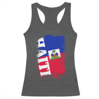 Haiti Flag Distressed Flag Graphic Racerback Tank Top Haitian Heritage Pride