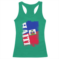 Haiti Flag Distressed Flag Graphic Racerback Tank Top Haitian Heritage Pride