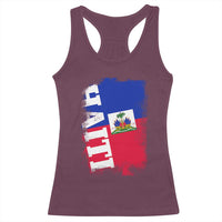 Haiti Flag Distressed Flag Graphic Racerback Tank Top Haitian Heritage Pride