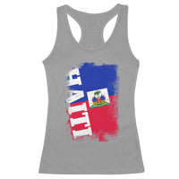 Haiti Flag Distressed Flag Graphic Racerback Tank Top Haitian Heritage Pride