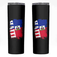 Haiti Flag Distressed Flag Graphic Skinny Tumbler Haitian Heritage Pride