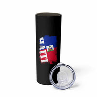 Haiti Flag Distressed Flag Graphic Skinny Tumbler Haitian Heritage Pride