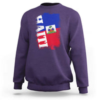Haiti Flag Distressed Flag Graphic Sweatshirt Haitian Heritage Pride