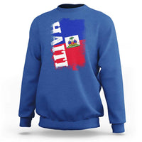 Haiti Flag Distressed Flag Graphic Sweatshirt Haitian Heritage Pride
