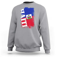 Haiti Flag Distressed Flag Graphic Sweatshirt Haitian Heritage Pride