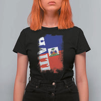 Haiti Flag Distressed Flag Graphic T Shirt For Women Haitian Heritage Pride