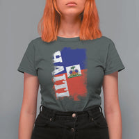 Haiti Flag Distressed Flag Graphic T Shirt For Women Haitian Heritage Pride