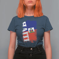 Haiti Flag Distressed Flag Graphic T Shirt For Women Haitian Heritage Pride