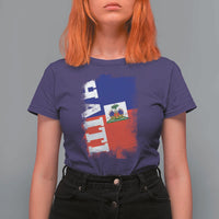 Haiti Flag Distressed Flag Graphic T Shirt For Women Haitian Heritage Pride