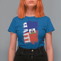 Haiti Flag Distressed Flag Graphic T Shirt For Women Haitian Heritage Pride