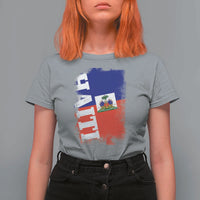 Haiti Flag Distressed Flag Graphic T Shirt For Women Haitian Heritage Pride