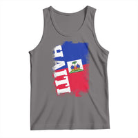 Haiti Flag Distressed Flag Graphic Tank Top Haitian Heritage Pride