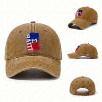 Haiti Flag Distressed Flag Graphic Washed Cotton Baseball Cap Haitian Heritage Pride