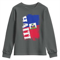 Haiti Flag Distressed Flag Graphic Youth Sweatshirt Haitian Heritage Pride