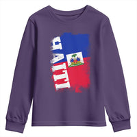 Haiti Flag Distressed Flag Graphic Youth Sweatshirt Haitian Heritage Pride