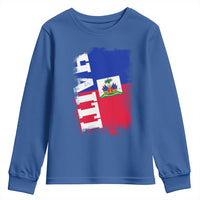 Haiti Flag Distressed Flag Graphic Youth Sweatshirt Haitian Heritage Pride