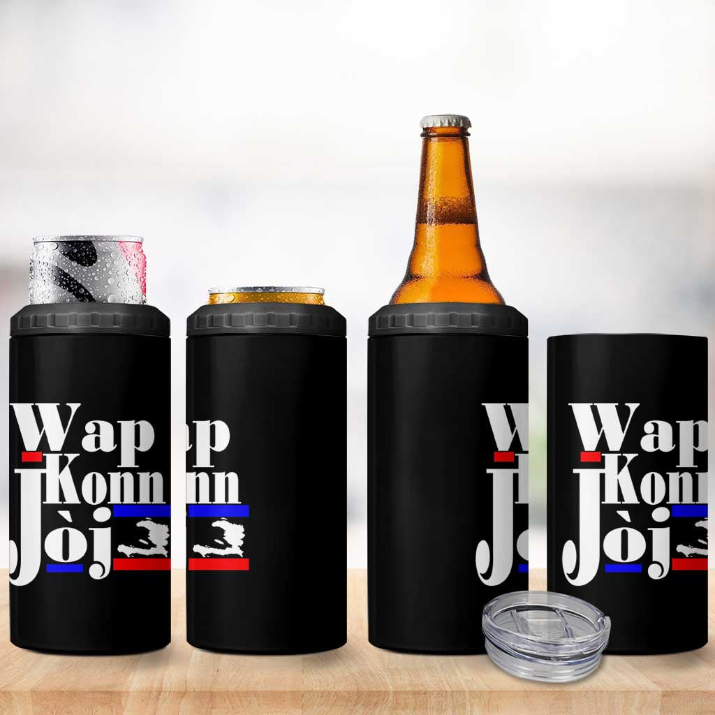 Wap Konn Joj Funny Haitian Creole Idiom Saying 4 in 1 Can Cooler Tumbler Haiti Heritage Pride