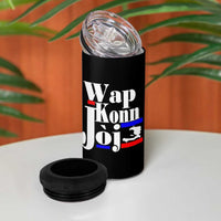 Wap Konn Joj Funny Haitian Creole Idiom Saying 4 in 1 Can Cooler Tumbler Haiti Heritage Pride