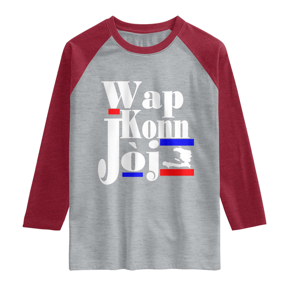 Wap Konn Joj Funny Haitian Creole Idiom Saying Raglan Shirt Haiti Heritage Pride