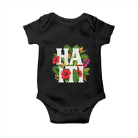 Haiti Tropical Floral Hibiscus Palm Leaves Island Graphic Baby Onesie Haitian Heritage Pride