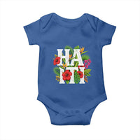 Haiti Tropical Floral Hibiscus Palm Leaves Island Graphic Baby Onesie Haitian Heritage Pride